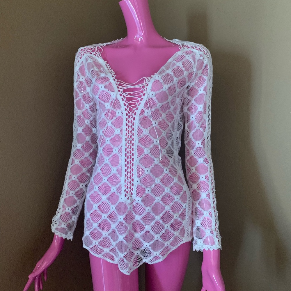 Isabel Marant Lace Up Lace Long Sleeved Top